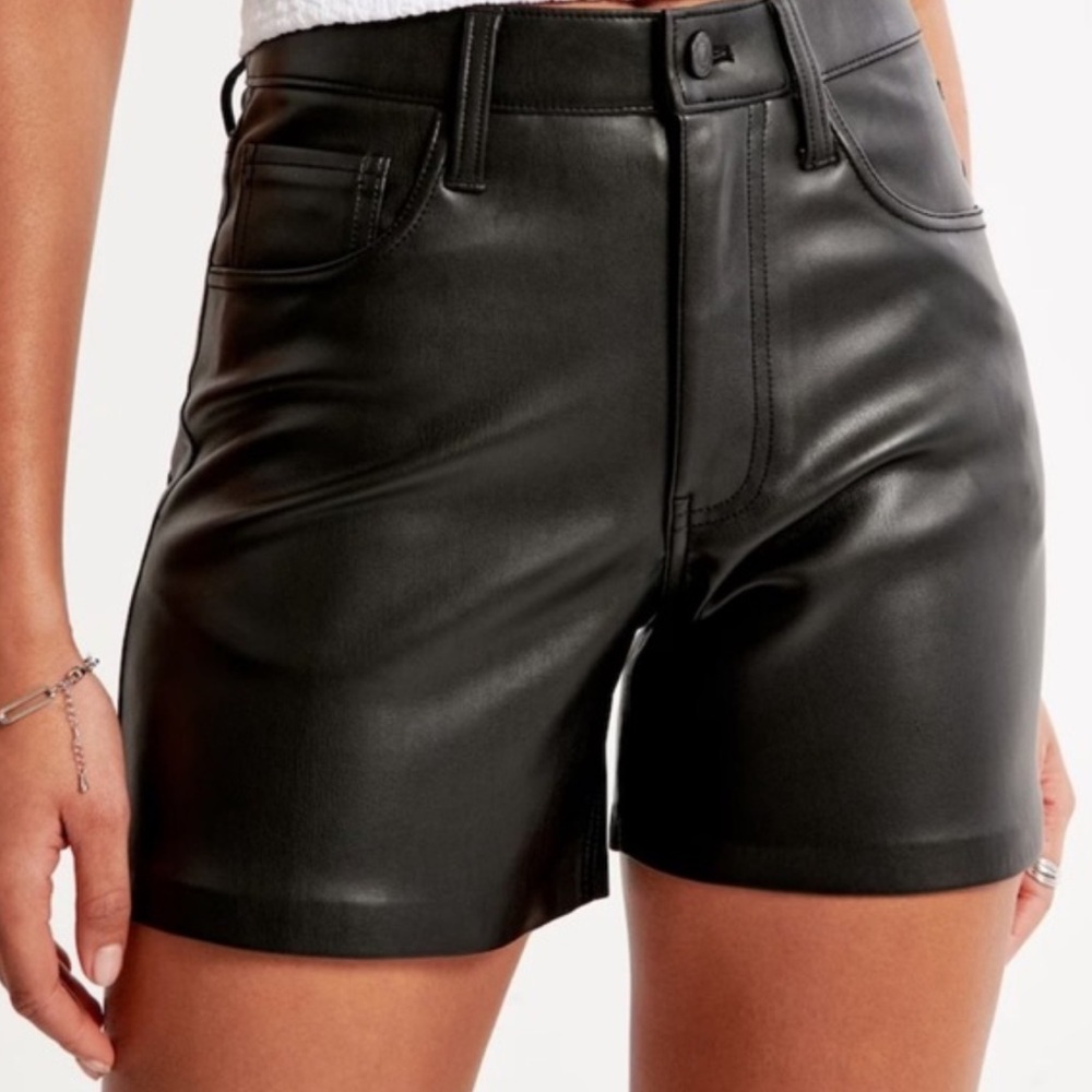 Abercrombie Black Leather Shorts